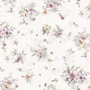 วอลเปเปอร์ลายดอกไม้สีชมพูม่วง  มีกลิเตอร์ No.82063-2