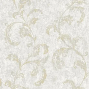 วอลเปเปอร์หลุยส์ใบไม้ พื้นลายปูนเปลือย No.88481-1