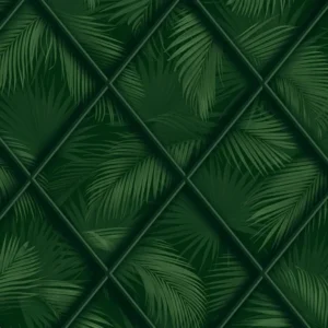 Alternative view of วอลเปเปอร์ลายใบไม้สีเขียวเข้ม No.88507-2