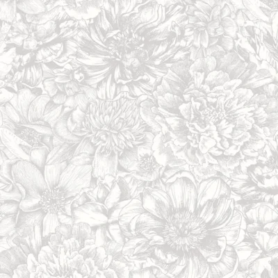Alternative view of วอลเปเปอร์ลายดอกไม้ใหญ่ สีเทาขาว No.88509-1