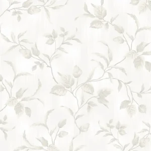 วอลเปเปอร์ลายใบไม้สีขาวมุก No.88511-1