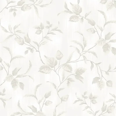 วอลเปเปอร์ลายใบไม้สีขาวมุก No.88511-1