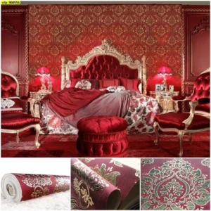 วอลเปเปอร์ลายหลุยส์สีแดง No.900556