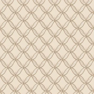 วอลเปเปอร์ลายตาข่ายสีน้ำตาลครีม เท็กเจอร์ผ้าปัก No.FT221222