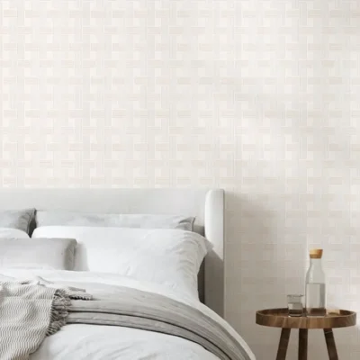 วอลเปเปอร์โมเดิร์นตาข่าย สีครีมปนน้ำตาล No.T1091-01