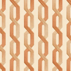 วอลเปเปอร์ลายเกลียวคลื่น เท็กเจอร์ผ้า สีส้มสลับครีม No.WT1806-3