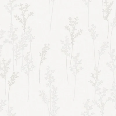 Alternative view of วอลเปเปอร์ลายใบไม้สีขาว No.34525-1