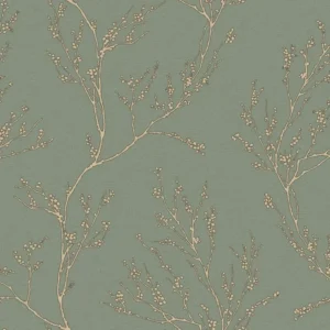 Alternative view of วอลเปเปอร์ลายใบไม้เกาหลี พื้นสีเขียว No.34538-3