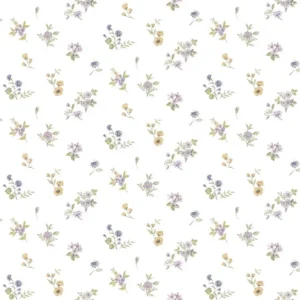 วอลเปเปอร์ลายดอกไม้เล็กสีฟ้าม่วงเข้ม No.8361
