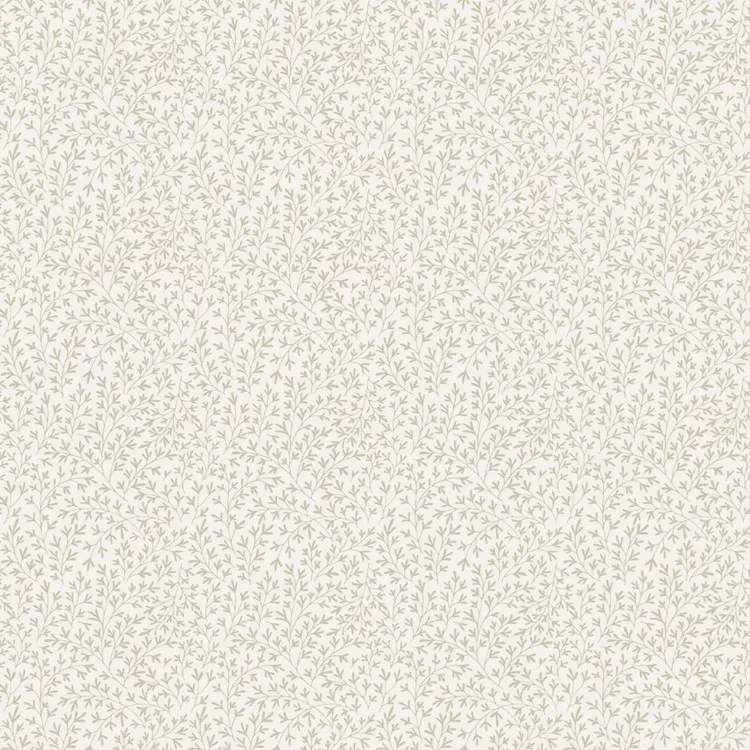 วอลเปเปอร์ลายใบไม้เล็ก สีน้ำตาล พื้นสีขาว No.84047