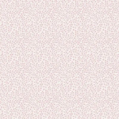 วอลเปเปอร์ลายใบไม้เล็ก สีชมพู พื้นสีขาว No.84048