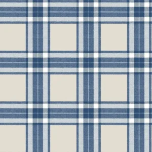 วอลเปเปอร์ลายสก๊อต สีน้ำเงินครีม No.84058