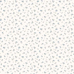 วอลเปเปอร์ลายดอกไม้เล็ก สีน้ำเงิน พื้นสีขาว No.84063
