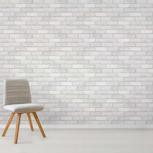วอลเปเปอร์ลายอิฐสีเทาอ่อนอมฟ้า No.88040