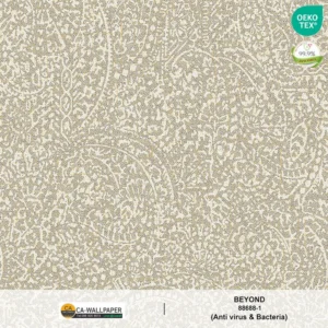 วอลเปเปอร์สไตล์คลาสสิควินเทจ เท็กเจอร์ผ้า สีน้ำตาลทอง No.88688-1