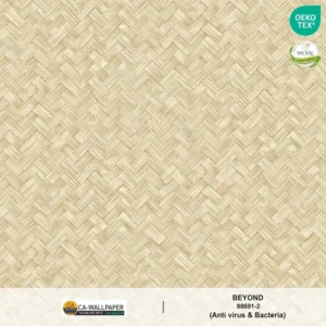 วอลเปเปอร์ลายไม้ไผ่สาน สีครีม No.88691-2