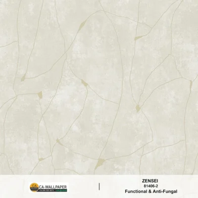 วอลเปเปอร์โมเดิร์น สีทอง พื้นเทาอ่อน 81406-2