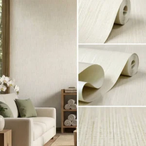 วอลเปเปอร์สีครีมประกายทอง มีกลิตเตอร์ No.SL3821