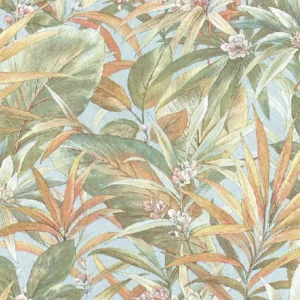 Alternative view of วอลเปเปอร์ลายใบไม้ทรอปิคอล สีฟ้า No.10340-1
