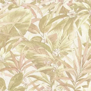 วอลเปเปอร์ลายใบไม้ทรอปิคอลสีชมพู No.10340-2