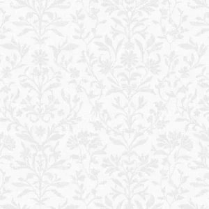 วอลเปเปอร์ลายดอกไม้ สีขาวเทา No.27806-1