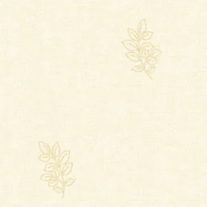 วอลเปเปอร์ลายใบมินิมอล สีครีมทอง No.27807-2