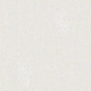 วอลเปเปอร์ลายใบไม้มินิมอล สีเทาอ่อน No.27807-3