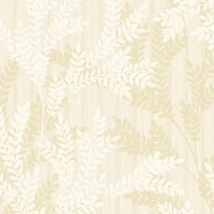 วอลเปเปอร์ลายใบไม้ สีครีม No.27817-3