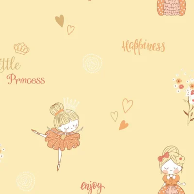 วอลเปเปอร์ลายเจ้าหญิง พื้นสีเหลือง No.88439-2
